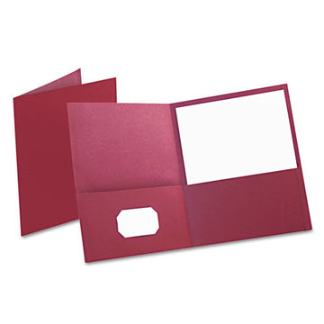 Oxford™ Twin-pocket Folder, Embossed Leather Grain Paper, 0.5" Capacity, 11 X 8.5, Burgundy, 25-box freeshipping - TVN Wholesale